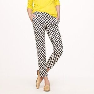 J. Crew “Café Capri” Navy and White Polka Dot Cropped Pants